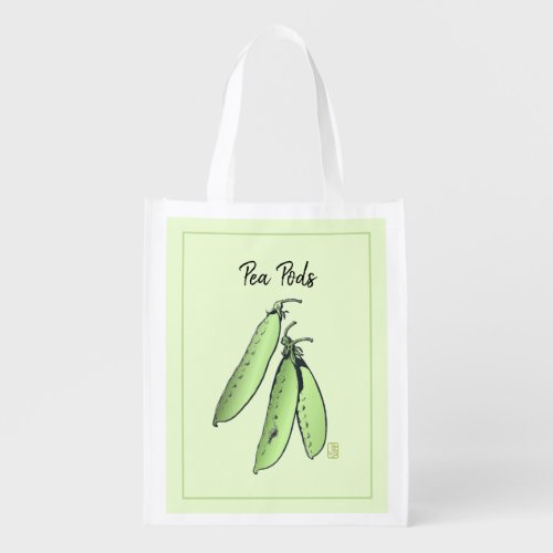 Pea Pods Reusable Fold and Snap Fabric Bag