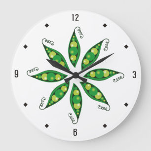 Pea pods vegetable cooking kitchen clock