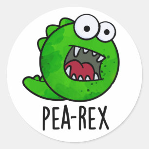 Pea Rex Funny Dinosaur Veggie TRex Pun Classic Round Sticker