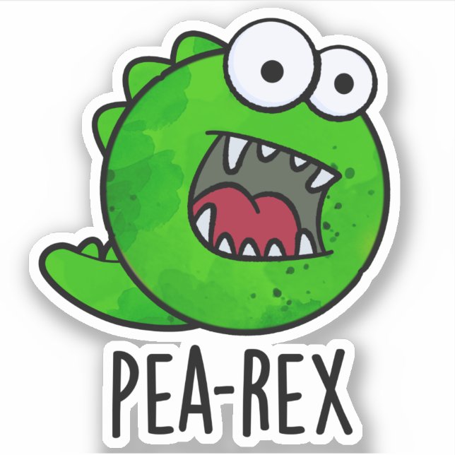 Pea Rex Funny Dinosaur Veggie TRex Pun  Sticker (Front)