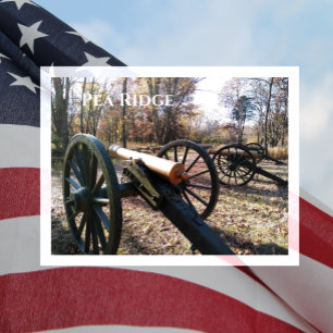 Pea Ridge, Cannons in Autumn Leaves Postcard