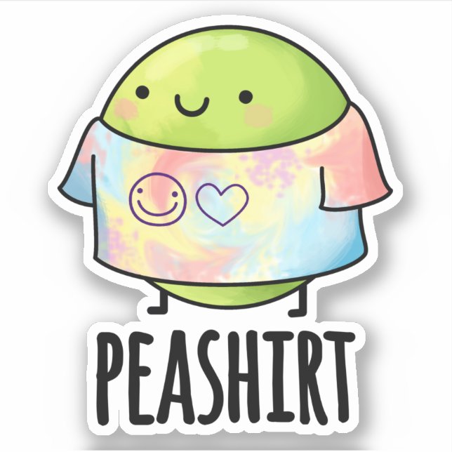 Pea Shirt Funny Veggie Pea TShirt Pun  Sticker (Front)