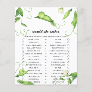 Pea Would She Rather Baby Shower Game