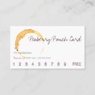Peaberry Coffee Drink Punch Card
