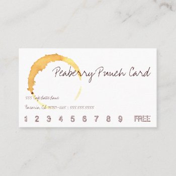 Peaberry Coffee Drink Punch Card by TerryBain at Zazzle