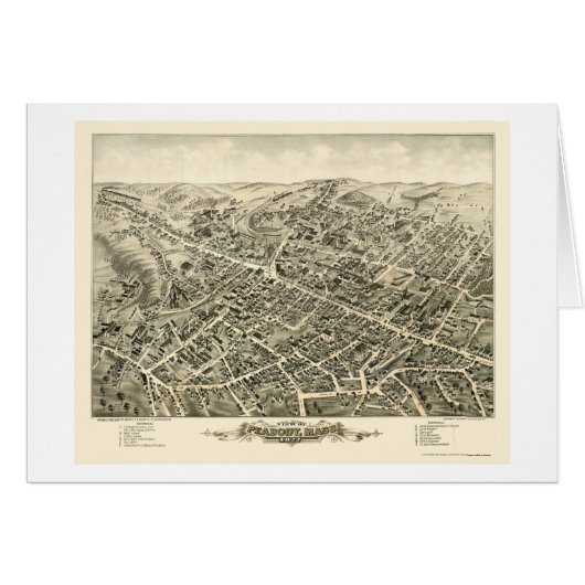 Peabody, MA Panoramic Map - 1877 Cards (Front Horizontal)