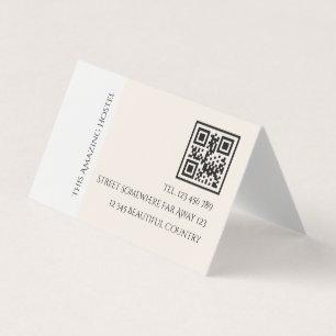 Peac Elegant Hostel Minimal QR code review Business Card
