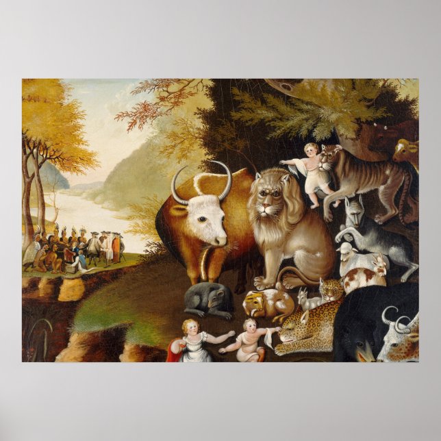 Peacable Kingdom, c.1834 (oil on canvas) Poster (Front)