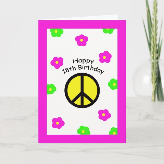 Peace 18th Birthday Cards (Front)