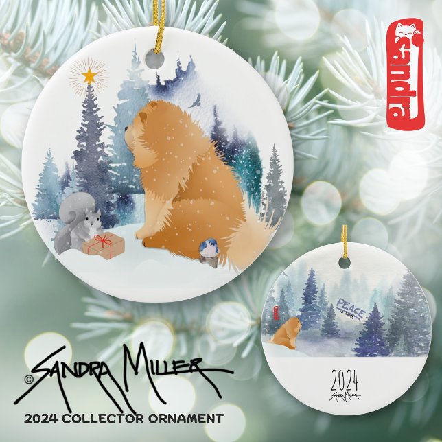 PEACE 2024 Chow Collector ornament-Sandra Miller Ceramic Ornament (Creator Uploaded)
