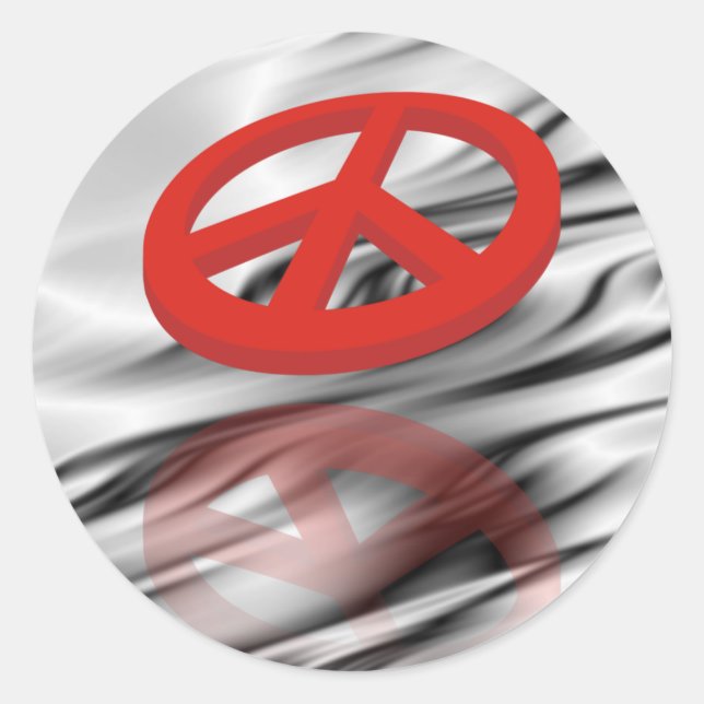 Peace 3D / reflexion Classic Round Sticker (Front)