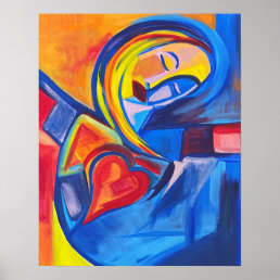 &quot;Peace&quot; Abstract Art Portait Painting Poster