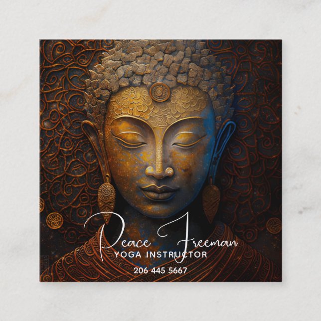 PEACE ACCORD | MEDITATION PORTRAIT SQUARE BUSINESS CARD (Front)