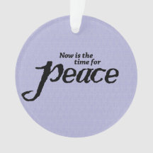 "Peace" acrylic colorful Christmas ornament