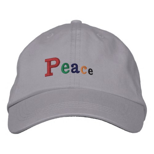 Peace Adjustable Cap Embroidered Hat