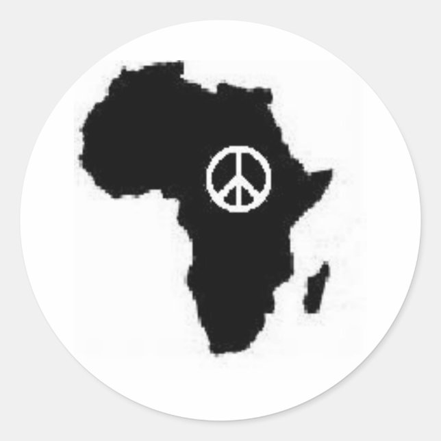 peace africa classic round sticker (Front)