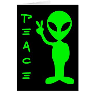 Peace Alien Greeting Card