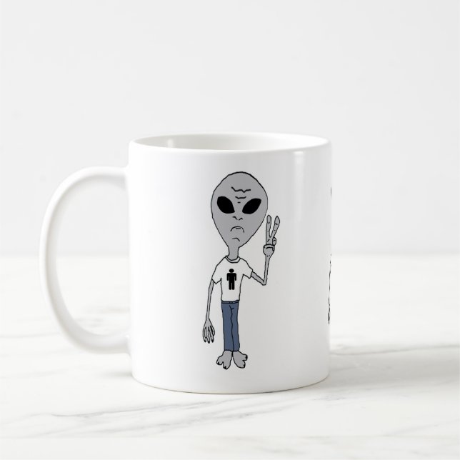 Peace Alien Coffee Mug (Left)