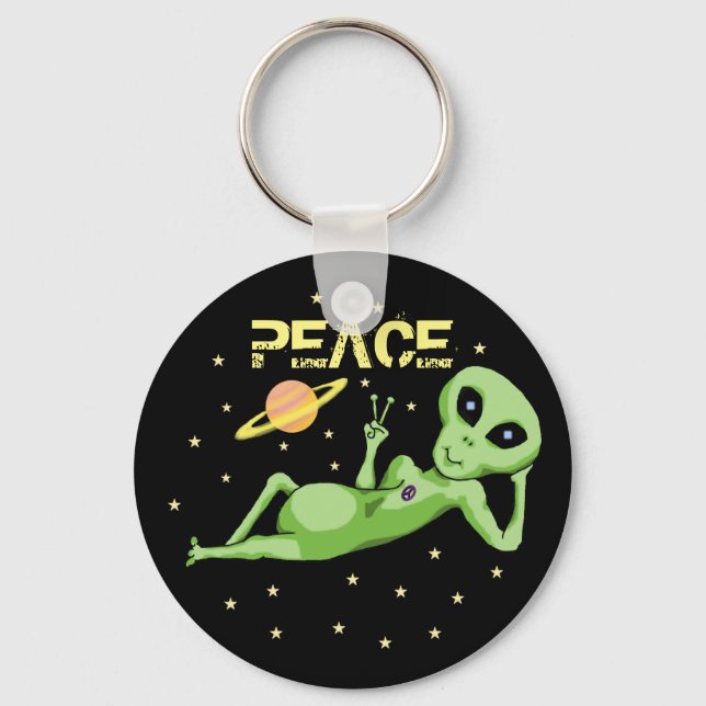Peace Alien Key Chain (Front)