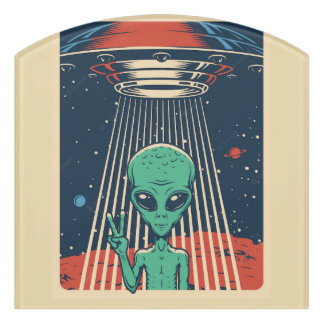 Peace Alien Magnet Door Sign