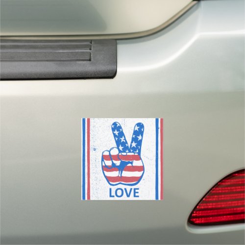 Peace American Flag Pattern Car Magnet