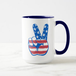 Peace American Flag Pattern Mug