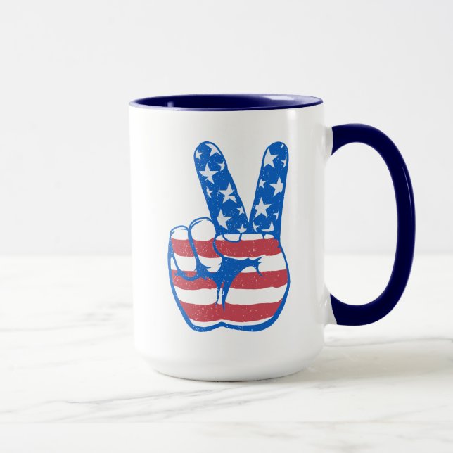 Peace American Flag Pattern Mug (Right)