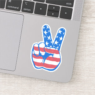 Peace American Flag Pattern Sticker
