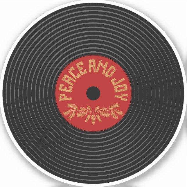 Peace an joy vinyl record design sticker (Front)