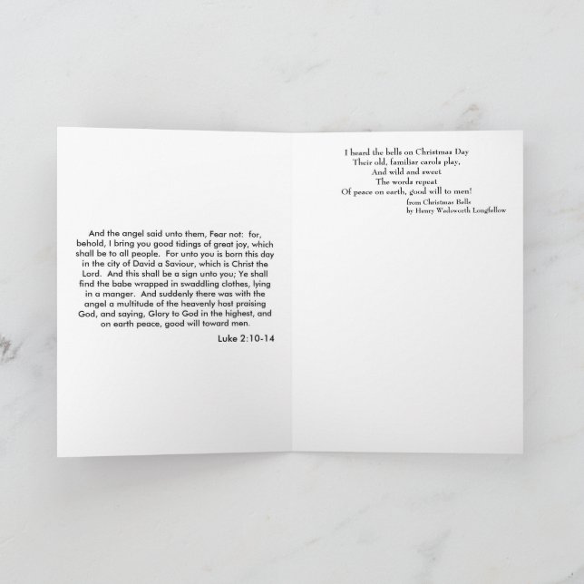 Peace and Blessings Stained Glass Christmas card (Inside)