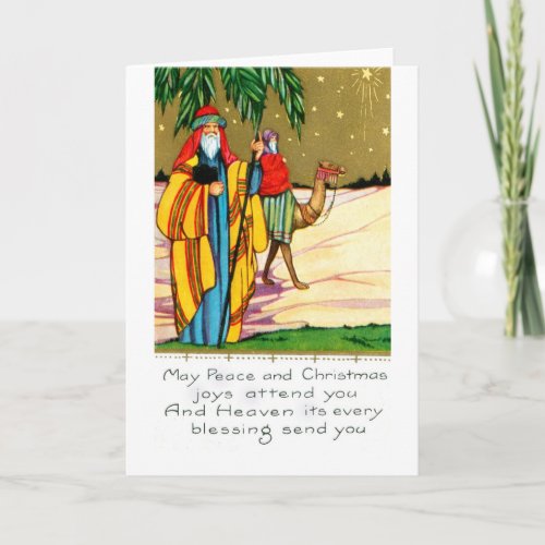 Peace and Christmas joy Holiday Card