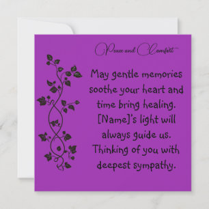 Peace and Comfort Condolences Card