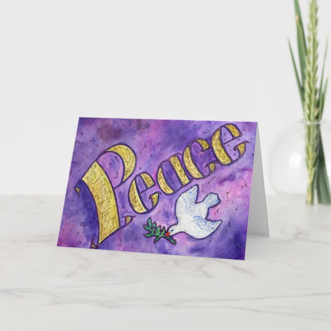 Peace and Dove Art Greeting Card (Front)