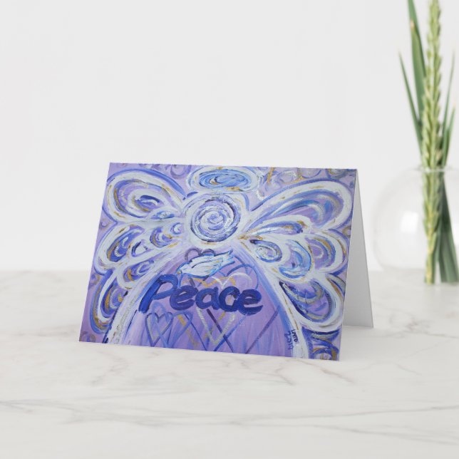 Peace and Dove Art Sympathy Condolence Card (Front)