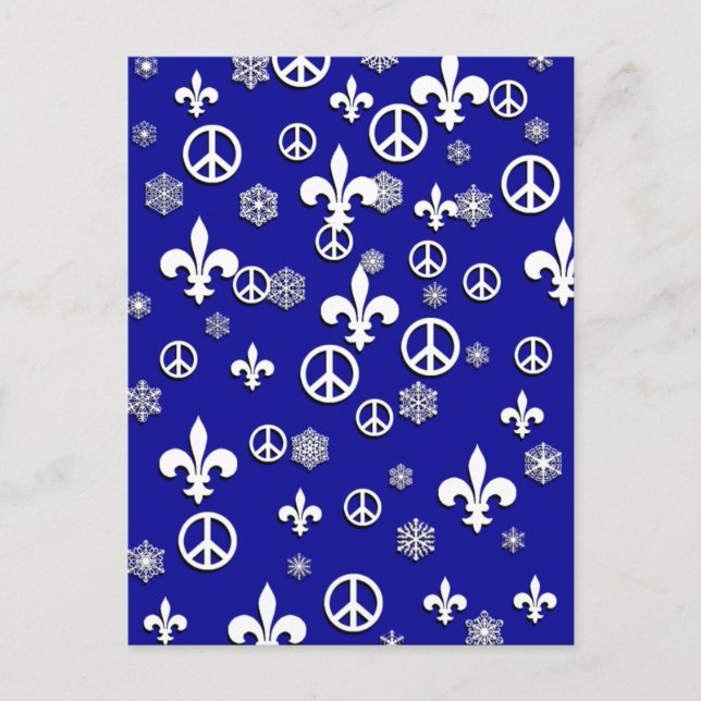 Peace and Fleur de Lis Christmas Cards (Front)