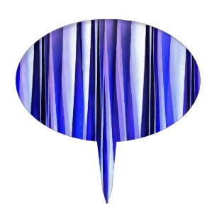 Peace and Harmony Blue Striped Abstract Pattern Cake Topper