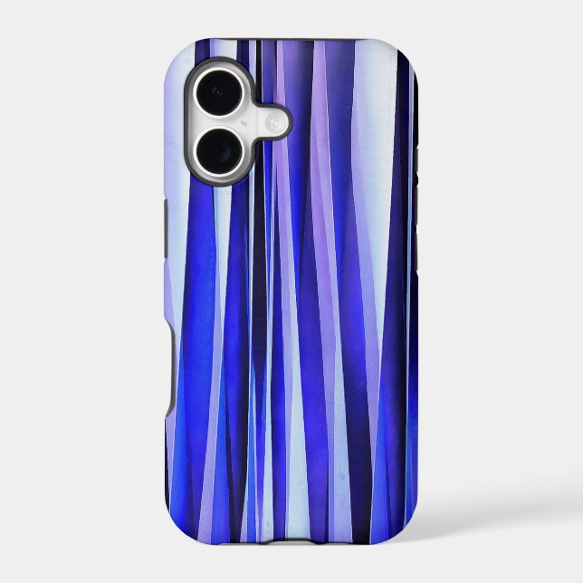 Peace and Harmony Blue Striped Abstract Pattern Iphone Case (Back)