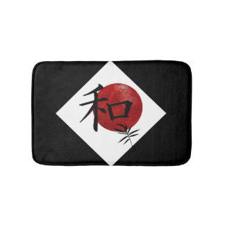 Peace and Harmony in Kanji Bathroom Mat