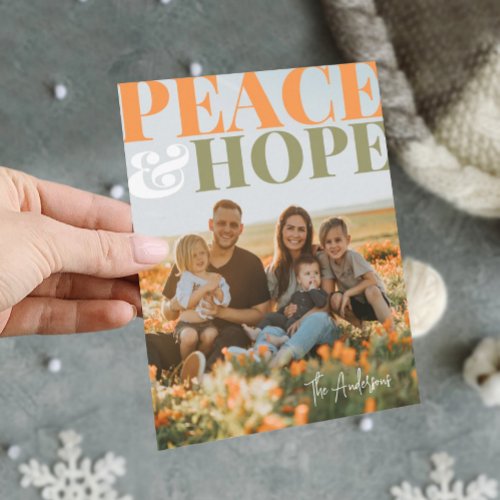 Peace And Hope Holiday Family Christmas Card