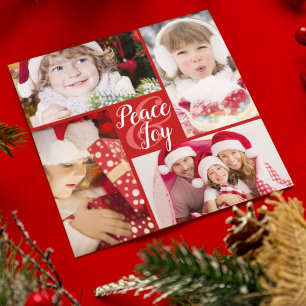 Peace and Joy Christmas or New Year's Greeting Holiday Card