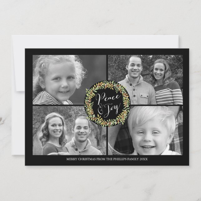 Peace and Joy Christmas Photo Card - style2 (Front)