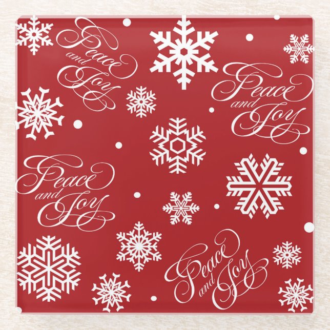 Peace and joy glass coaster (Front)