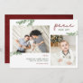 Peace and Joy | Greenery Branches 2 Photo Holiday Card