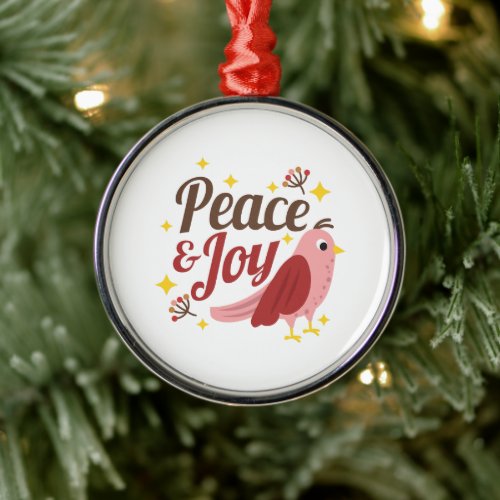 Peace and Joy Metal Ornament