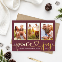 Peace and Joy Modern Gold Heart Script 3 Photo