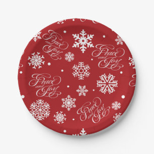 Peace and joy paper plates