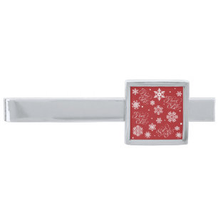 Peace and joy silver finish tie clip