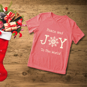 Peace and Joy to the World Snowflake Tri-Blend Shirt