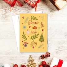 Peace and Joy Watercolor Christmas