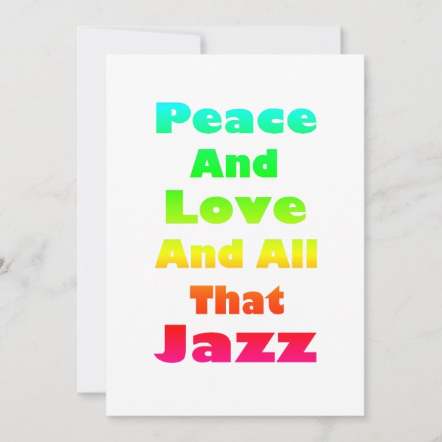 Peace and Love and All that Jazz  Invitation (Front)